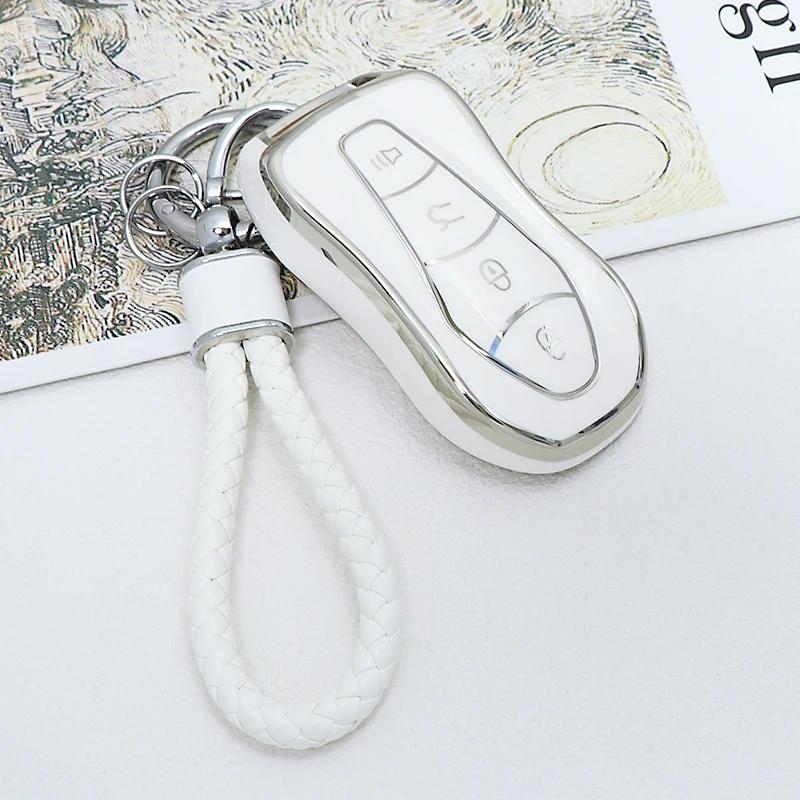Tpu Car Key Case Cover Protector Fob For Geely Atlas Pro Boyue Tugella Azkarra Fy11 Emgrand Gs X6 Suv Ec7 Keychain Accessories