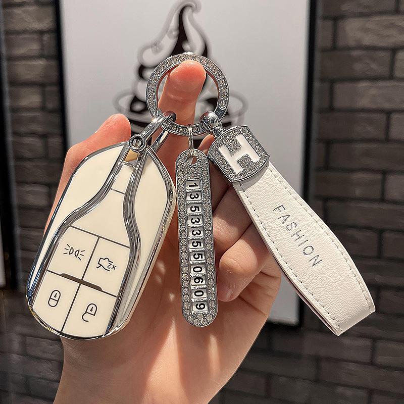Applicable To Maserati Key Cover Levante Car Ghibolilevante President High-End Protective Key Case and Keychain Bags