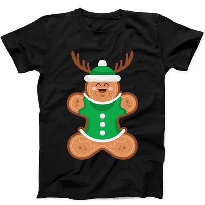 Weihnachtslebkuchen Rentier Elf Bestseller Lustiges Geschenk T-Shirt Schwarz 140