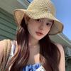 Summer Straw Bucket Hats For Women Hollow Vent Panama Cap Female Foldable Fisherman Hat Outdoor Travel Sun Protection Hats Gorro