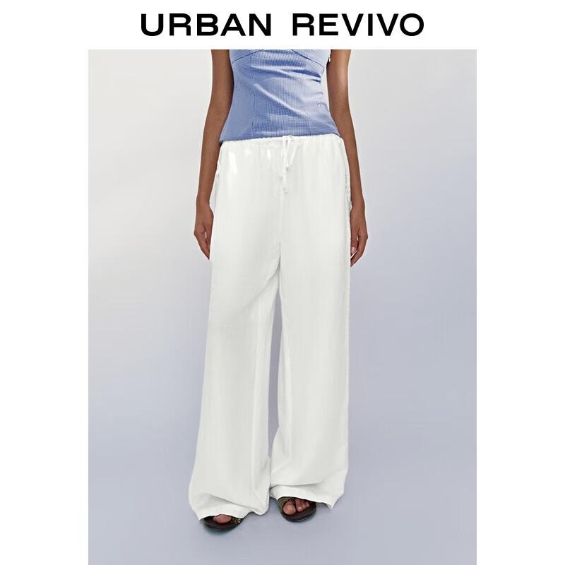 

UR Women s Fall Spliced Lace Embroidery Wide-Leg Drawstring Pants XS