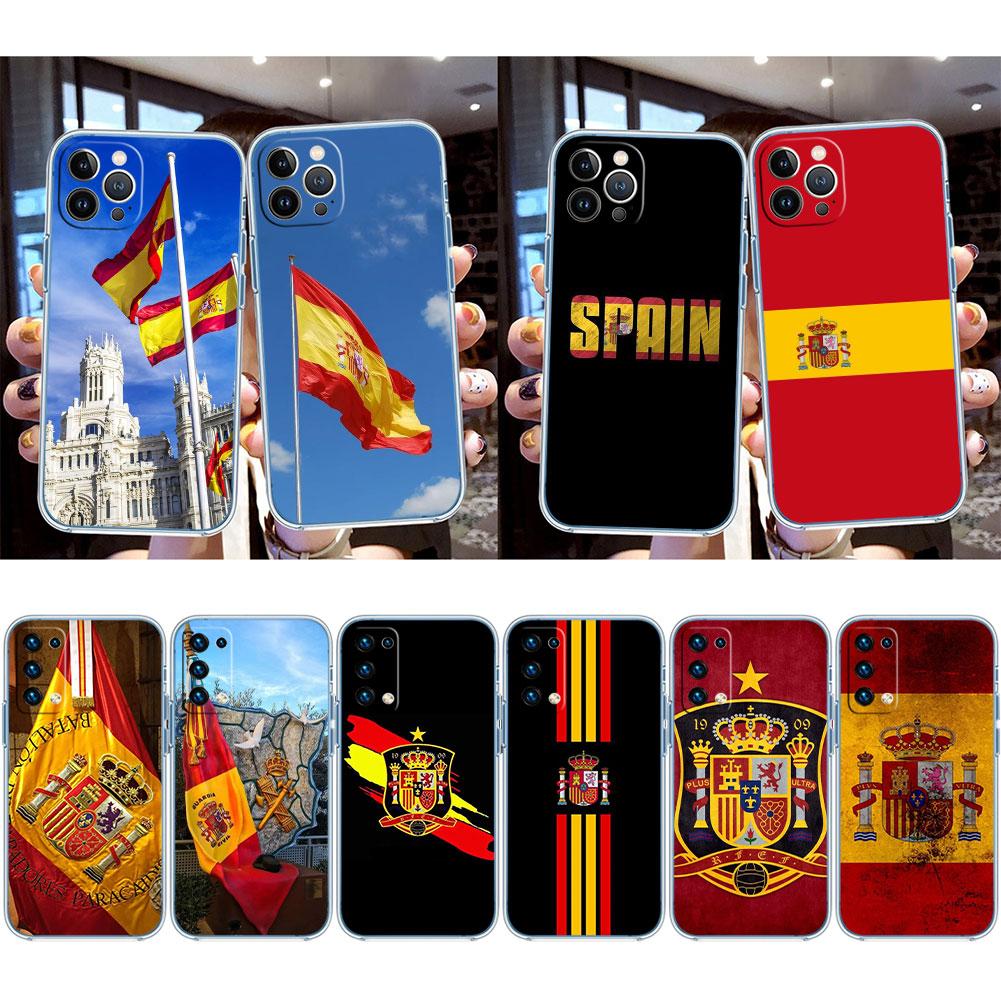 IK61 Spain Flag Transparent Phone Case for LG K22 K30 K40 K40S K41 K42 K50 K50S K51 K51S K52 K61 K62 K71 K92 Q60 Q61 V40 V50 V60