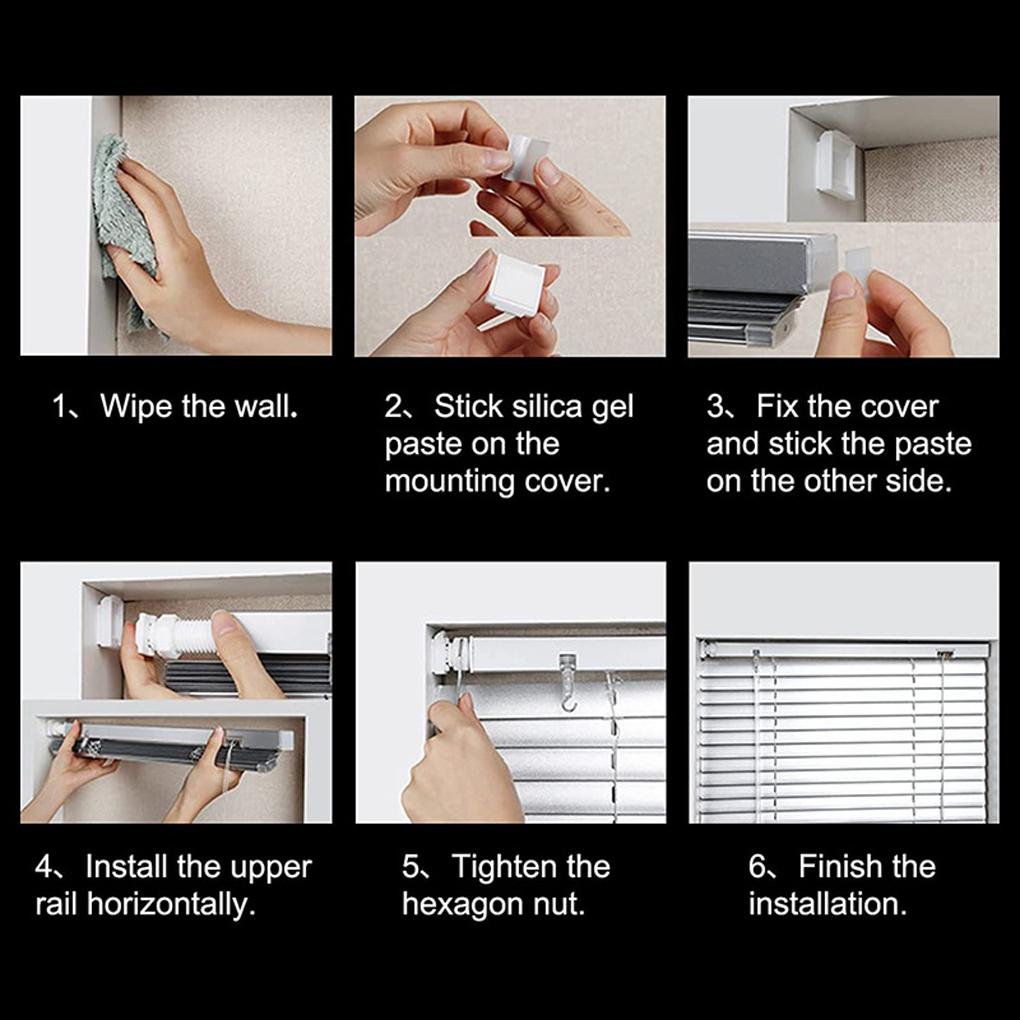 4pack/lot No Drilling Blinds Solution Mini Blind Mounting Brackets For Home Living Room Bedroom No Drill Blind Fittings