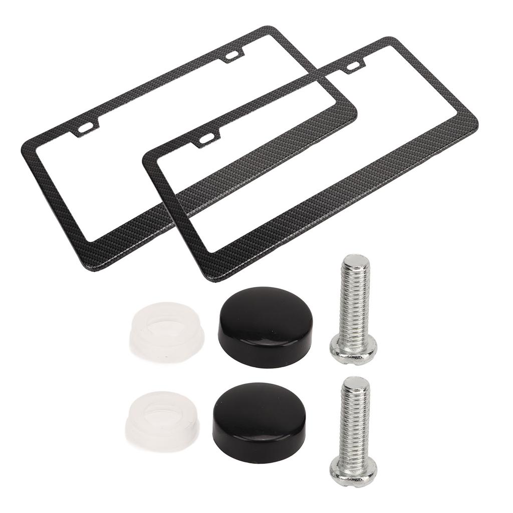 2 Stück Kennzeichenhalter Carbonfaser-Stil Vorne und Hinten Auto Kennzeichenabdeckungen Für Fahrzeuge