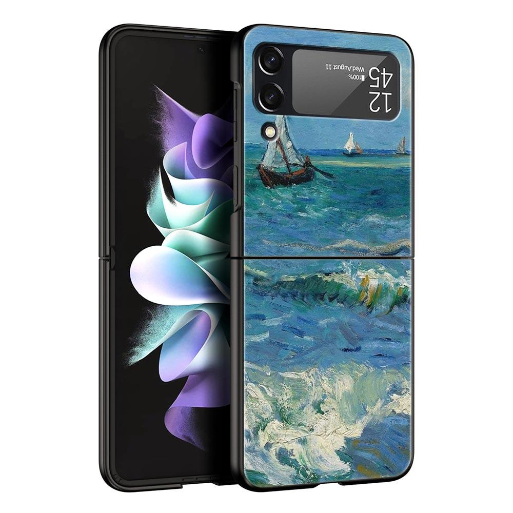Handyhülle für Samsung Galaxy Z Flip 3 4 5 6 7 Faltbar Für Samsung Z Flip4 Flip5 PC Hartschale Claude Monet Garten Malerei Kunst
