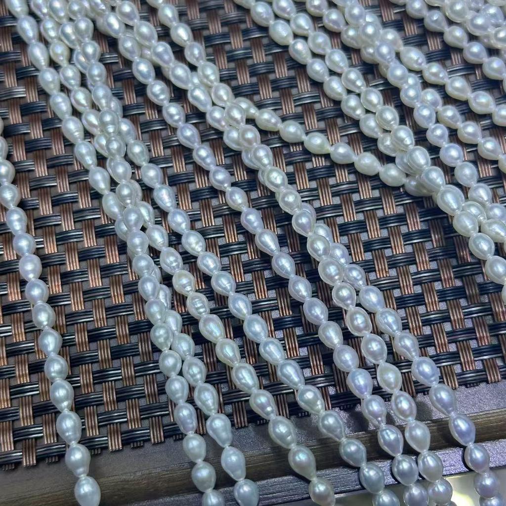 Freshwater Akoya Seed Bead Necklace 2-6mm Strong Luster Keshi Semi-Finished DIY Pearl Jewelry