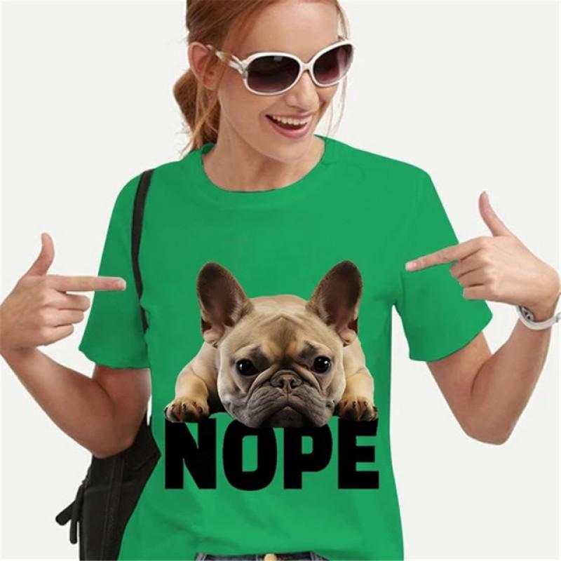 T Shirt for Women Teens Tees French Bulldog Printing Multi Color Unisex Clothes Vintage Men's Streetwear Daily Style Fashion