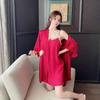 Sexy Pajamas Women Ice Ribbon Chest Pad Lace Pure Wind Suspender Pajamas New Silk Loungewear