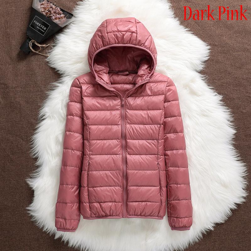 Warm Hooded Women Down Jacket Windproof Parka Coat White Duck Down Casual Autumn Winter