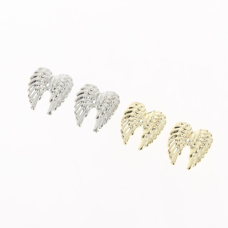 2Pack Metal Angel Wings Metal Nail Art Charms Gold Silver Wings Nail Decoration For Manicure DIY3d Rhinestones Sparkly Nail Part