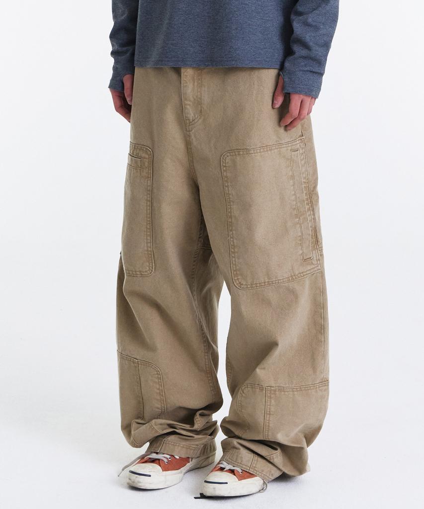 Gicheol Asym Vintage Cargo Pants (Washed Beige)
