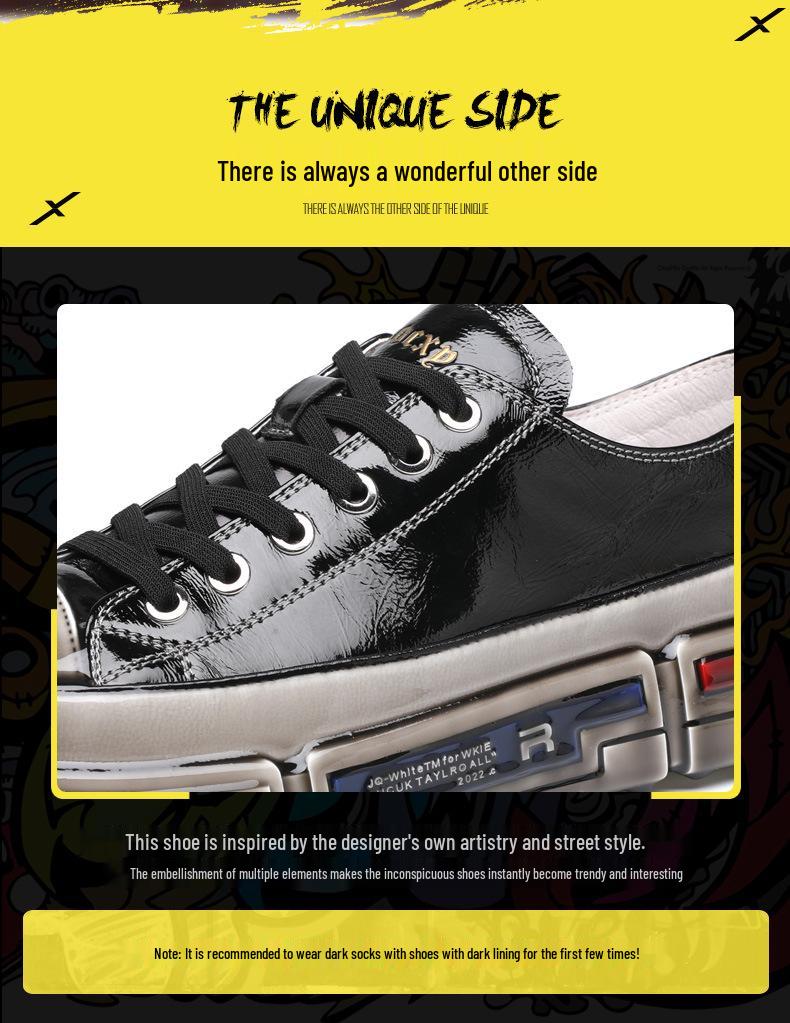 Men's Spring Trendy Casual Leather Skate Shoes - Breathable, Stylish, Internet-Favorite Sports Footwear