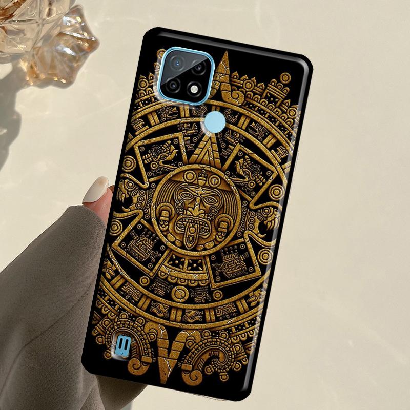 Aztec Calendar Mayan Native Stone For Realme 13 11 10 12 14 Pro Plus GT 5 6 6T GT7 Pro C67 C61 C53 C51 C21Y C25S C75 C55 Case