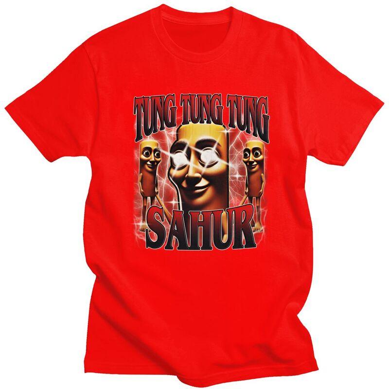 Men Tung Tung Tung Sahur Italian Brainrot T Shirts 100 Cotton Colthing Leisure Novelty Creative Graphics Tee Tops