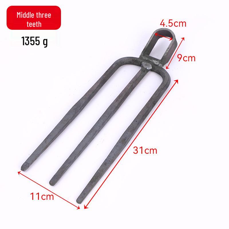 Rust-Proof Manganese Steel Garden Fork & Hoe: 2, 3, and 4 Tines for Digging, Soil Loosening, and Land Reclamation
