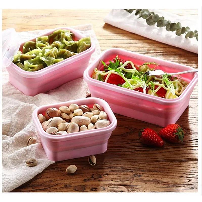 Portable Colorful Folding Food Container Lunch Box, 4 Pcs, 350/500/800/1200ml, Eco - Friendly