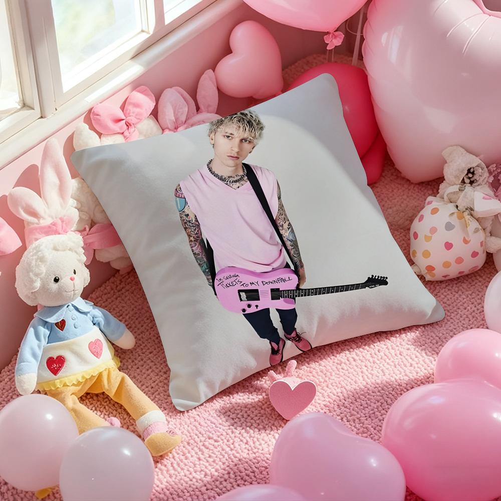 M-Machine Gun Kelly Singer Cushion Cover Pattern Printed Pillowcase for Living Room Sofa Cushion Cover & Bedroom Decor