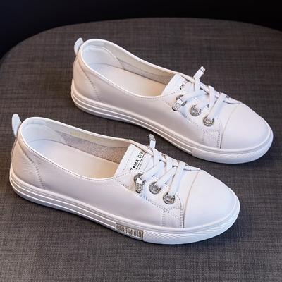 Cowhide Light-cut Spring and Summer Casual Women's Shoes Flat and Fashionable Board Shoes Single Shoes
