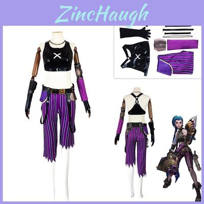 High-quality League Of Legends Jinx Cosplay Costume With Silky Fabric