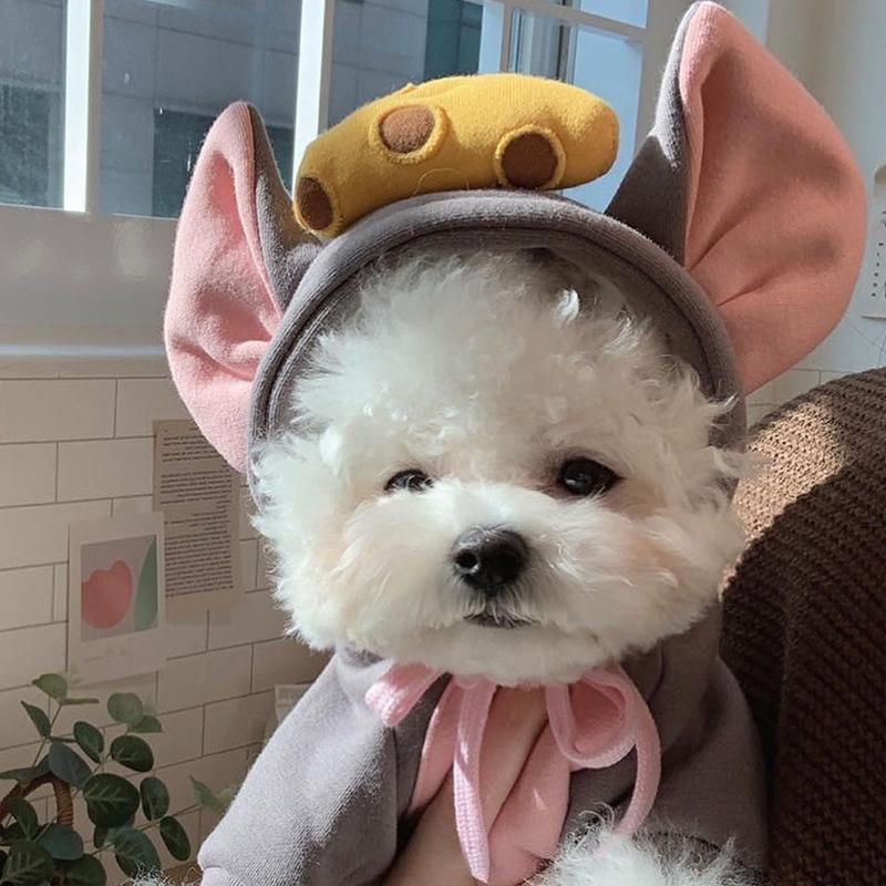 Spring and Autumn Thin Three-dimensional Mushroom Sweater Dog Clothes Teddy Bigbear Cat Medium Small Dog Pet Clothes