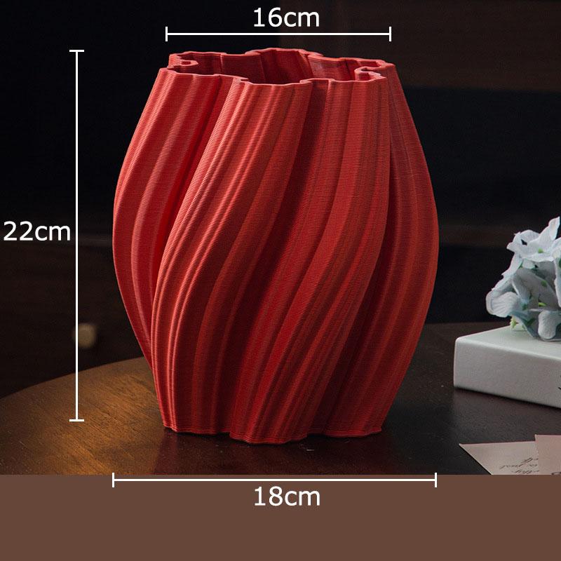 Wave Striped Ceramic Vase Creative Plant Pot Table Decoration Ornaments Flower Arrangement Floral Vases Room Aesthetic Decor