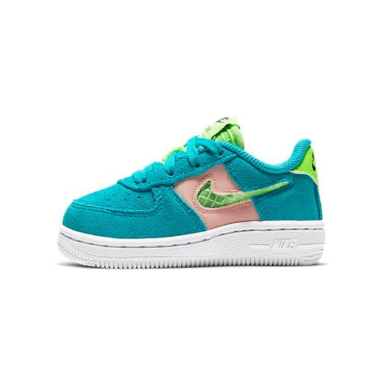 New Nike Air Force 1 Anti Slip Wear Resistant Low Top Toddler Shoes Pink Green Infant And Toddler CJ4112-300