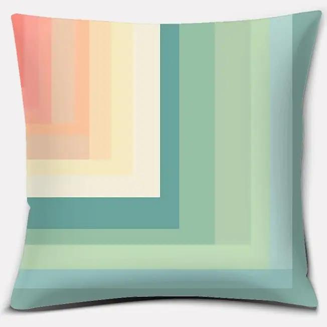 Retro Rainbow Geometric Color Series Pillow Cover Gift Home Office Decoration Bedroom Sofa Car Cushion
