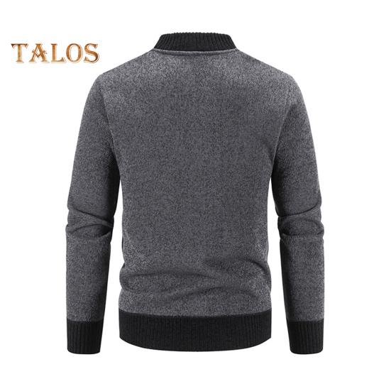 Fall Winter Sweater Coat with Side Pockets Round Neck Zip-up Slim Fit Thickened Long Sleeves Embroidery Daily Wear Work Dating Jacket