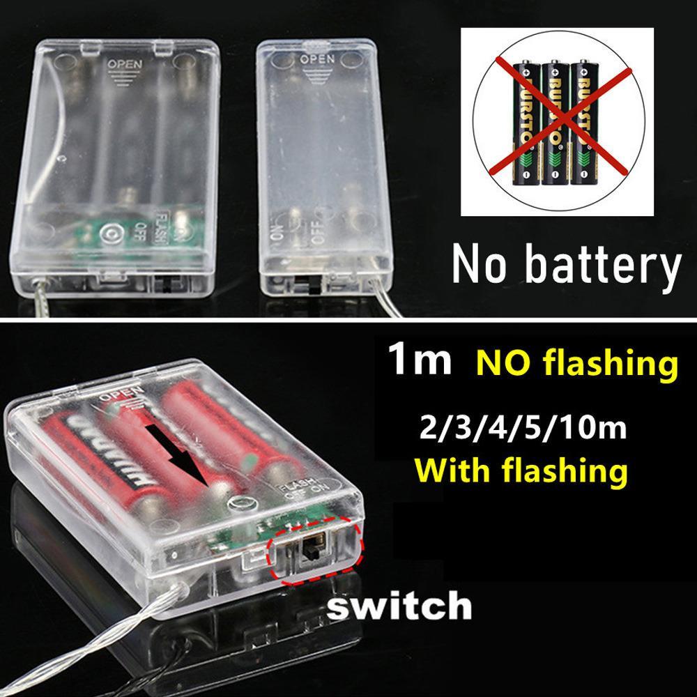 LED-Feen-Lichterkette, 7 Farben, batteriebetrieben, für den Außenbereich, wasserdicht, LED-Lichterkette, Weihnachten, Geburtstag, Zuhause, Party, Dekoration, Lampe