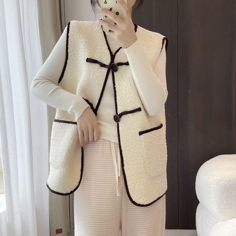 

Кардиган, жилет, куртка из овечьей шерсти для женщин, новые модели на осень и зиму, в комплекте с небольшим жилетом, жилет из овечьей шерсти. S recommends 85-52.5kg