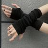 1 Pair Finger Sleeve Gloves, Retro Street Style Dark Color Men's Fashion Gloves