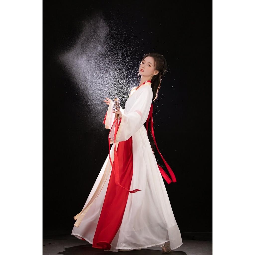 Women's Jin Dynasty Cross Collar Waist-High Ruqun Hanfu, Goddess Style Traditional Chinese Dress For Spring Autumn