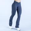 Seamless European-American Yoga Flare Pants: Cross Waist, Hip Lifting, Tight-Fit for Running, Cycling & Fitness