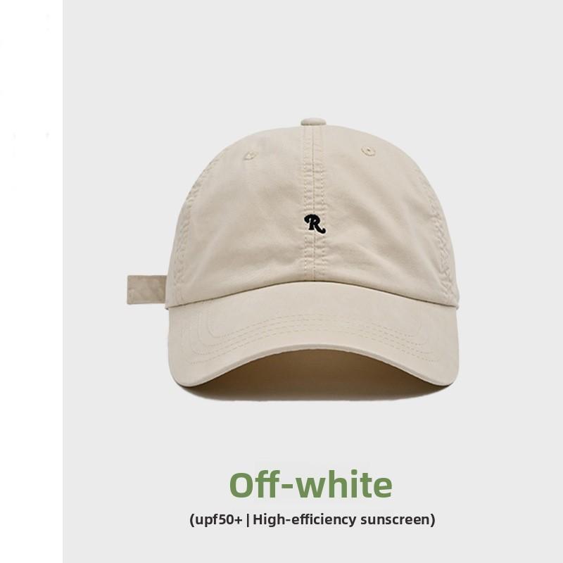 

Baseball Cap For Women Men With Embroidered Sunshade Adjustable Cotton Summer Casual Style Beige
