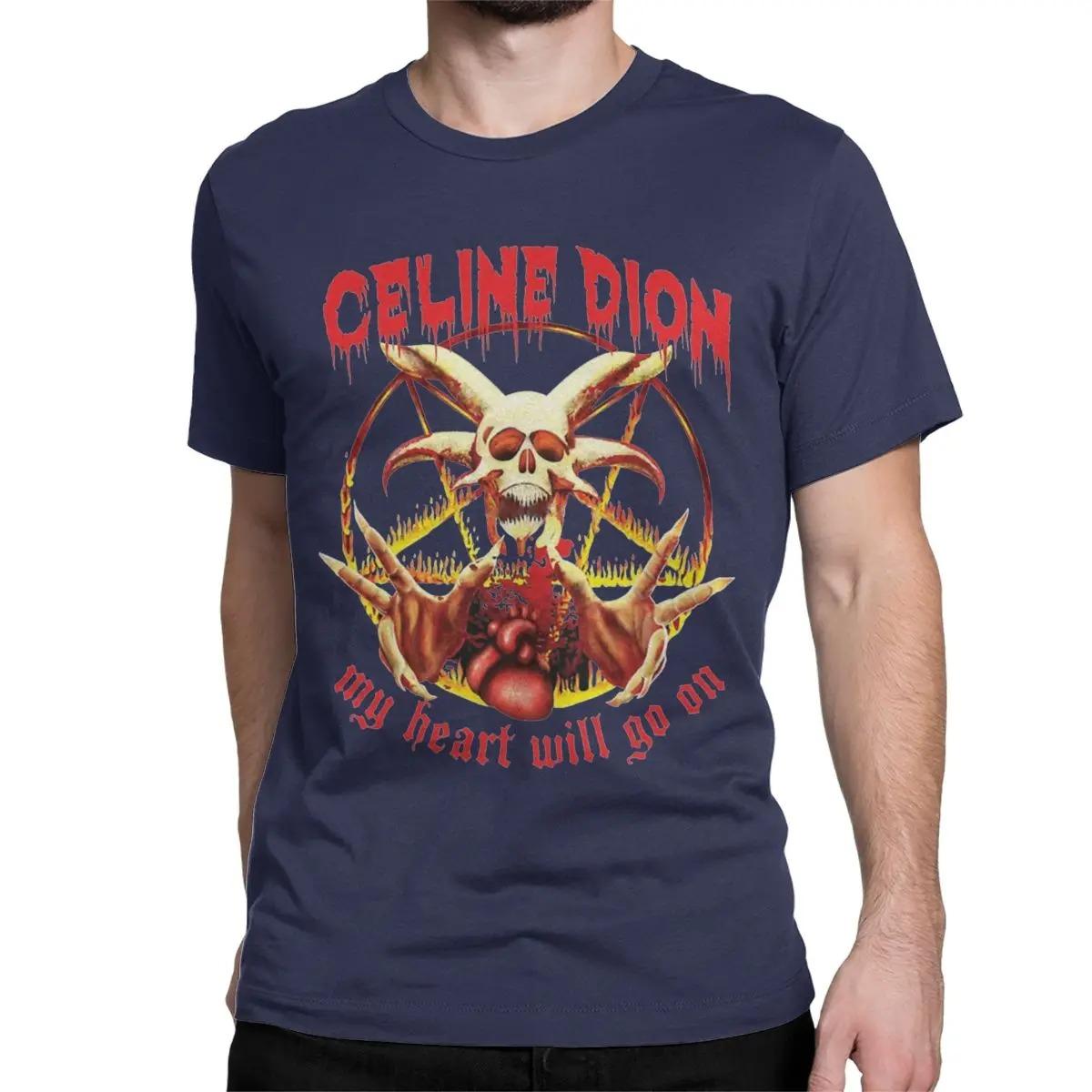 ZheXiong TEE Celine Dion My Heart Will Go on Metal T-shirt Heren Dames Katoenen T-shirts Ronde Hals Titanic Rock T-shirts Korte Mouw Tops Grote Maat 4XL
