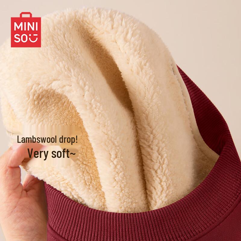 

MINISO Мужской свитшот с круглым вырезом из шерпы в стиле ретро XL