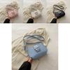 Chic French Bow Style Underarm Bag In Elegant Black Pink White And Blue Colors For Trendy Spring Fashion