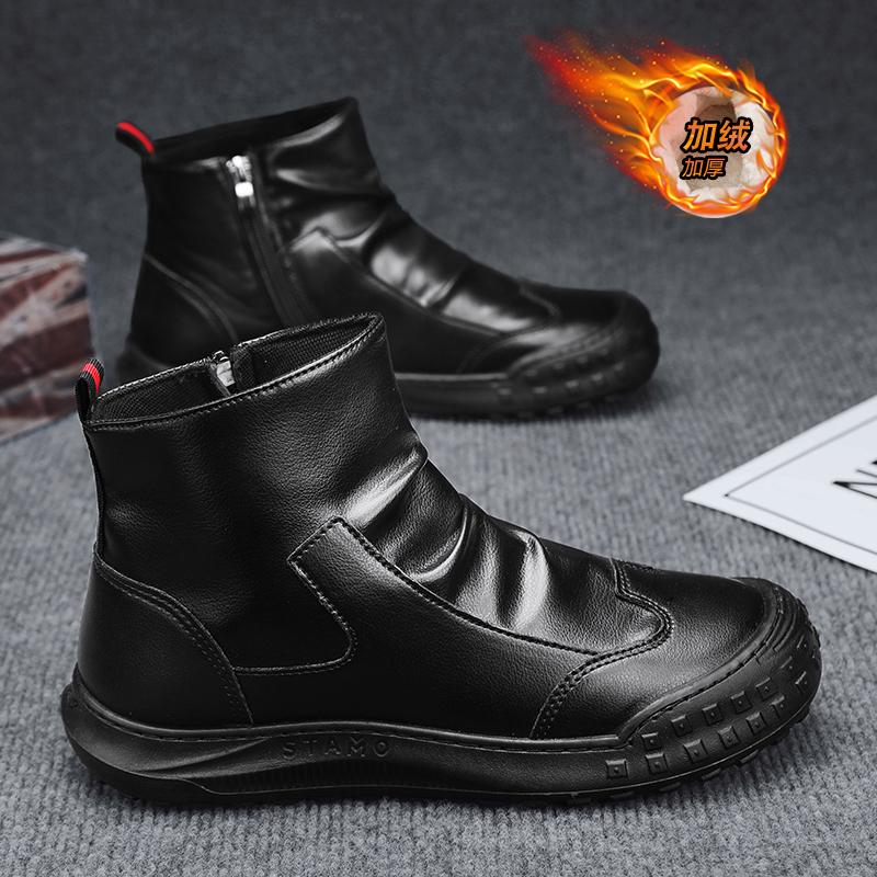 Winter velvet warm sports snow boots thickened fur integrated large cotton shoes