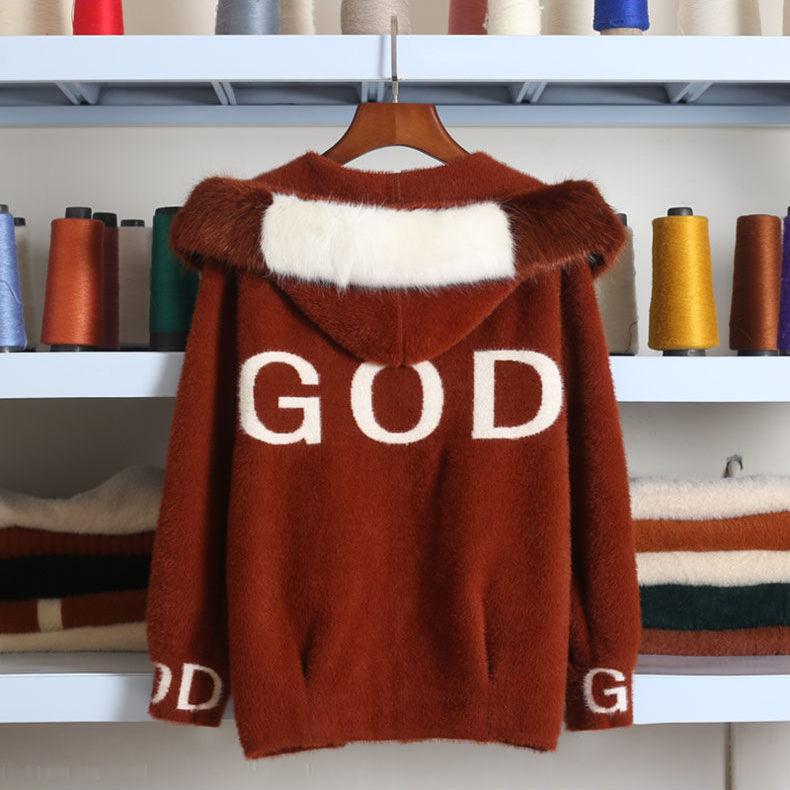 Fall and Winter Sweater Women Cardigan Jacket Loose Faux Mink Jacket