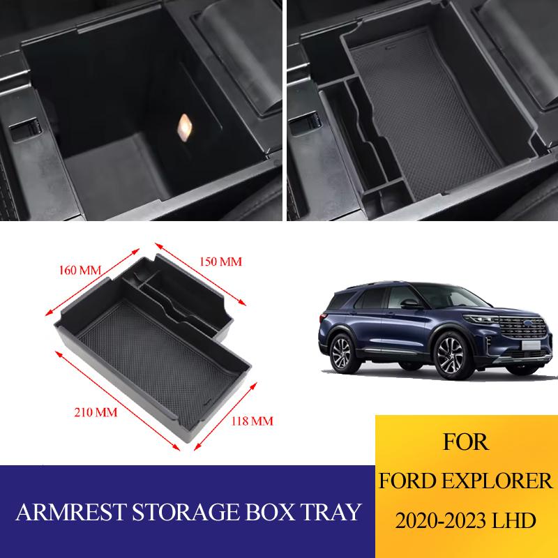 For Ford Explorer 2020-2026 LHD Car Armrest Storage Box Console Organizer Containers Tray Interior Accessories