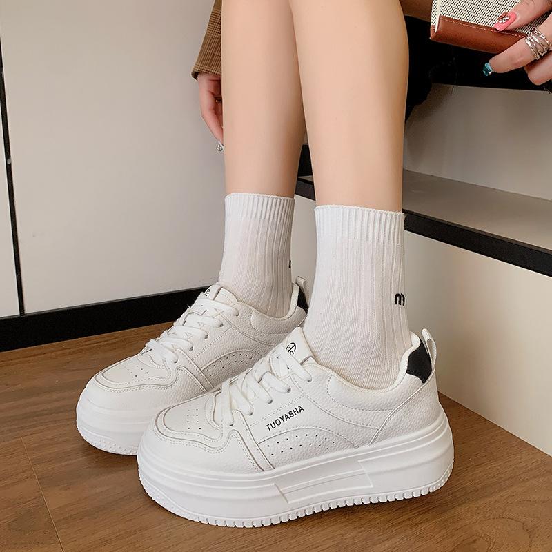 

Platform white shoes women s autumn new small girls height increase versatile casual board shoes single shoes 40 белый