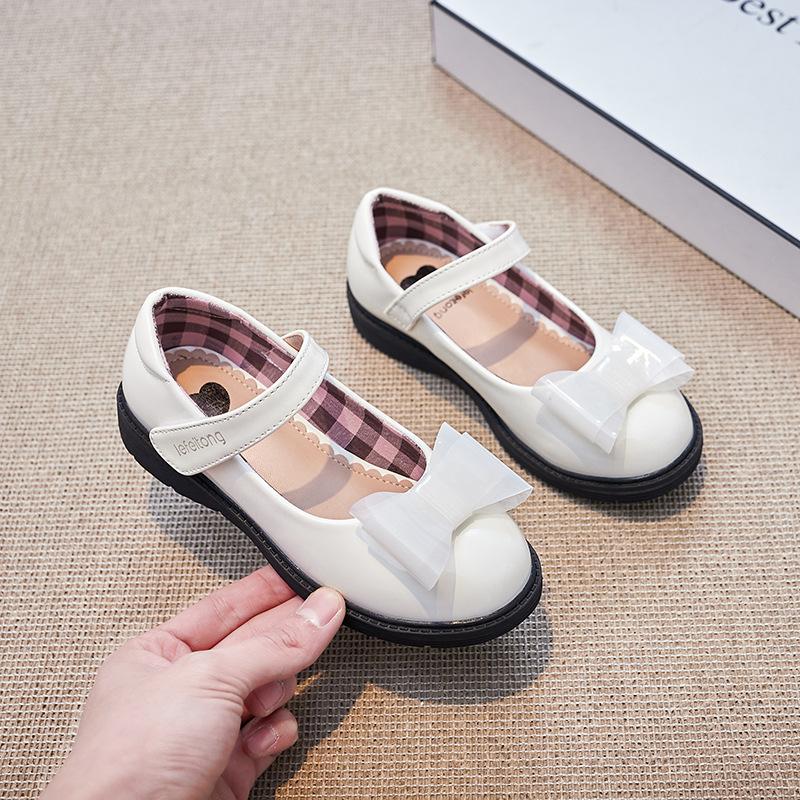 Mädchen-Lederschuhe, Frühjahrs- und Herbstmode, neue Kinderschuhe, Mädchen-Auftrittsschuhe, schwarze weichsohlige Einzelschuhe für kleine Mädchen