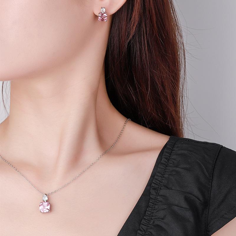 Schmuck Simulation Pagoden Schliff Prinzessin Quadrat Gelber Diamant Rosa Diamant Set 10 * 10-8 * 8