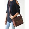 Women's Messenger Crossbody Goat Leather Vintage Handcrafted Satchel Brown Bag