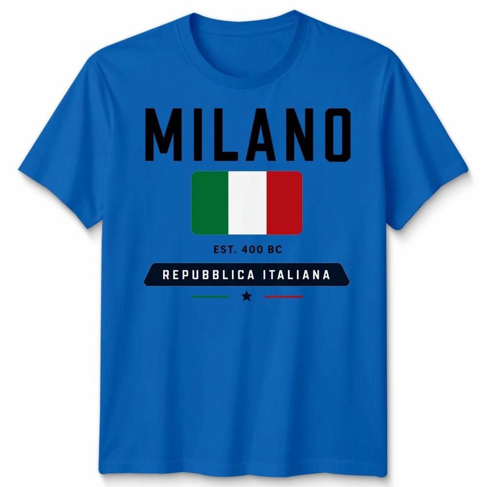 Milano Graphic Unisex Football T Shirt Casual White Soft Cotton Classic Top