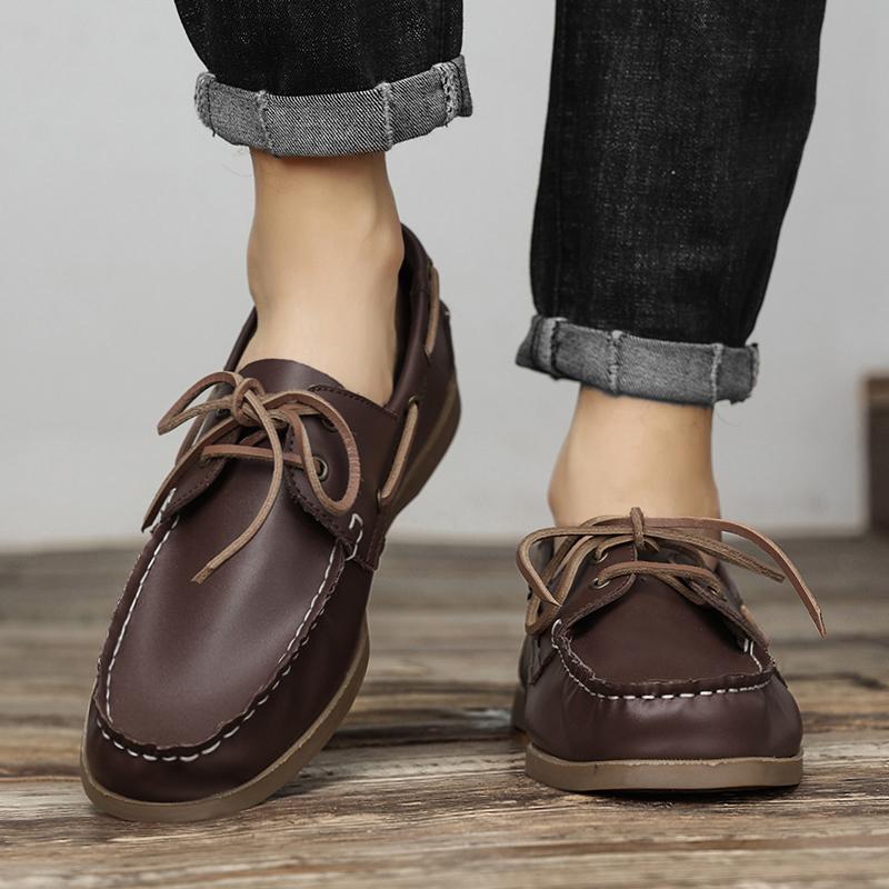 Men's 2-Eye Boat Shoe Penny Loafers Casual Driving Walking Moccasin