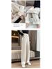 2025 New Fleece-Lined Thick Wide-Leg Straight Pants - Plus Size, Slimming, Casual Sportswear for Autumn/Winter