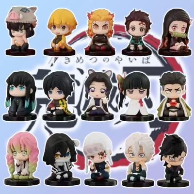 Q Version Anime Figure Demon Slayer Figures Kimetsu No Yaiba Doll Tanjiro Nezuko Zenitsu Figurine Inosuke Warrior Figure Model