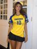 2026 Svezia N.10 Maglia Donna Uomo T-shirt Sportive Bandiera Svezia Street Taglie Forti Maglie da Calcio Unisex Grafica T-shirt Taglie Forti