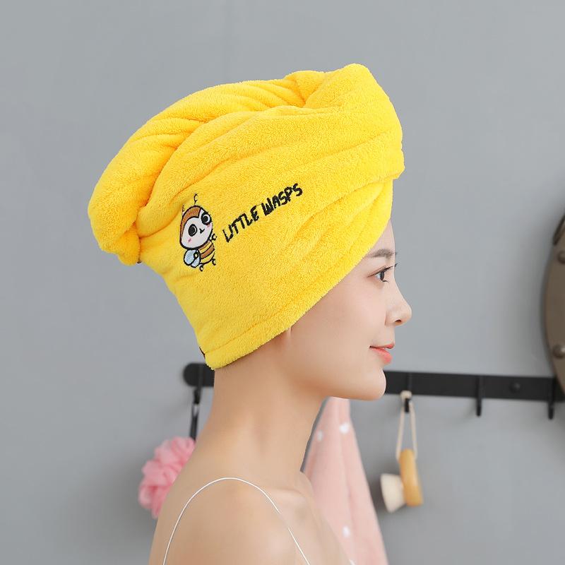 Magic Shower Hat Made of Microfiber, Double-layer Embroidery Towel, Bath Caps, A Hat for Dry Hair, A Quick -drying Soft Hat for A Lady, A Turban